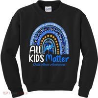 Child Abuse Awareness Messy Bun Child Abuse Prevention Month Kids Sweatshirt thumb 0