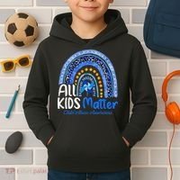 Child Abuse Awareness Messy Bun Child Abuse Prevention Month Kids Hoodie thumb 2