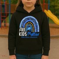 Child Abuse Awareness Messy Bun Child Abuse Prevention Month Kids Hoodie thumb 3