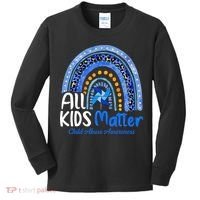 Child Abuse Awareness Messy Bun Child Abuse Prevention Month Kids Long Sleeve Shirt thumb 0