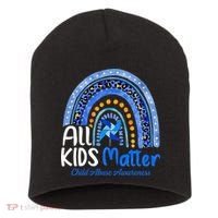 Child Abuse Awareness Messy Bun Child Abuse Prevention Month Short Acrylic Beanie thumb 0
