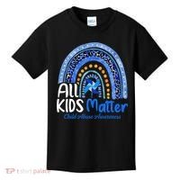 Child Abuse Awareness Messy Bun Child Abuse Prevention Month Kids T-Shirt thumb 0