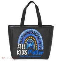 Child Abuse Awareness Messy Bun Child Abuse Prevention Month Tote Bag thumb 0