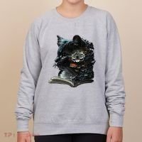 Cat Art Book Cat Motif Flowers Cat Women's Sweatshirt thumb 0