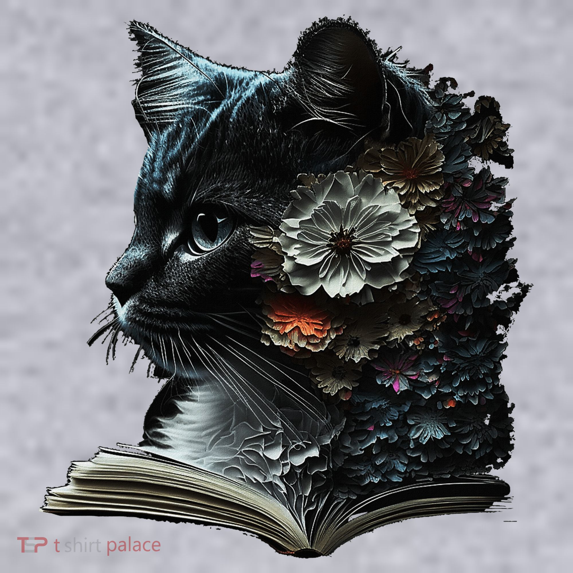 Cat Art Book Cat Motif Flowers Cat Women's Sweatshirt