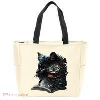 Cat Art Book Cat Motif Flowers Cat Tote Bag thumb 0