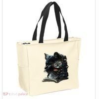 Cat Art Book Cat Motif Flowers Cat Tote Bag thumb 2