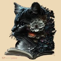 Cat Art Book Cat Motif Flowers Cat Tote Bag thumb 4