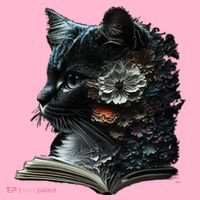 Cat Art Book Cat Motif Flowers Cat Coaster thumb 2