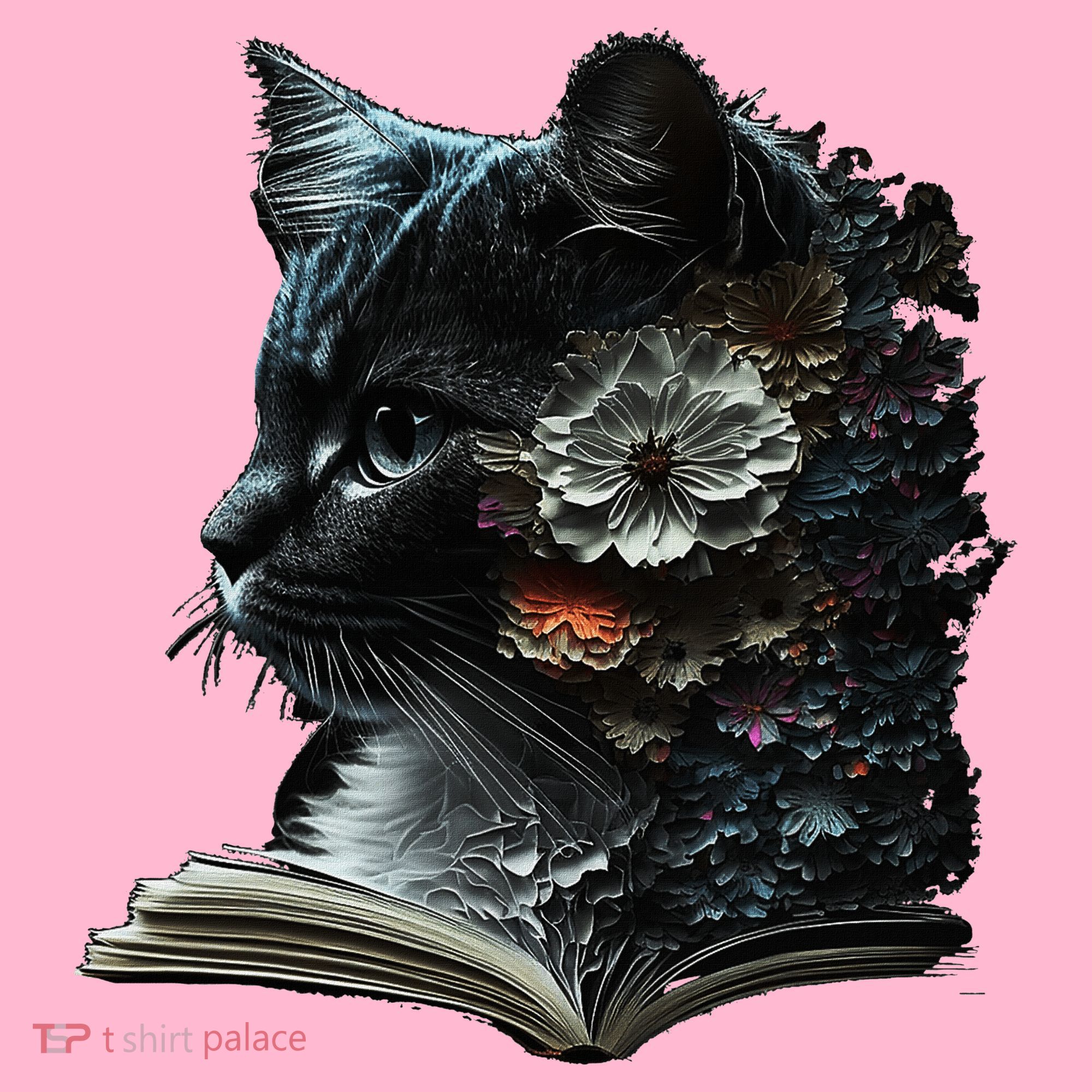 Cat Art Book Cat Motif Flowers Cat Coaster
