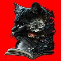 Cat Art Book Cat Motif Flowers Cat Santa Hat thumb 1