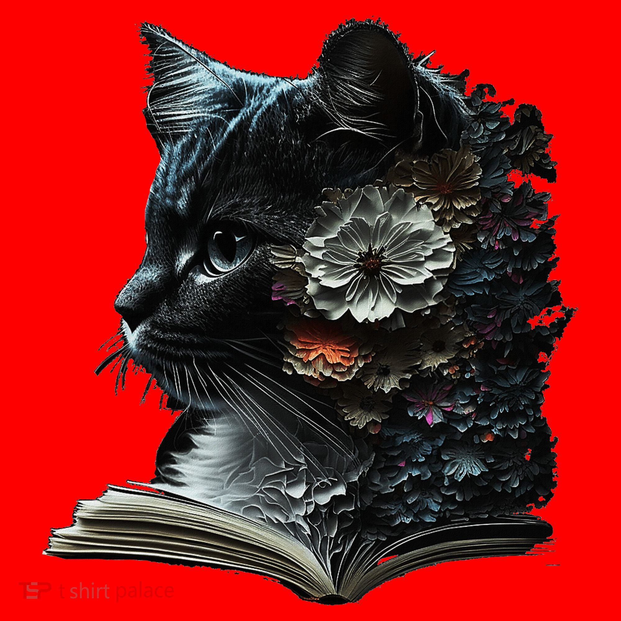 Cat Art Book Cat Motif Flowers Cat Santa Hat