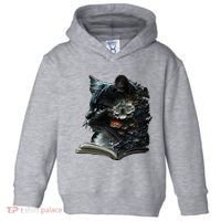 Cat Art Book Cat Motif Flowers Cat Toddler Hoodie thumb 0