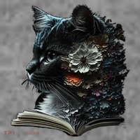 Cat Art Book Cat Motif Flowers Cat Toddler Hoodie thumb 2