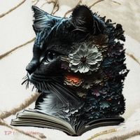 Cat Art Book Cat Motif Flowers Cat Kati Licensed 12" Camo Cuffed Beanie thumb 2