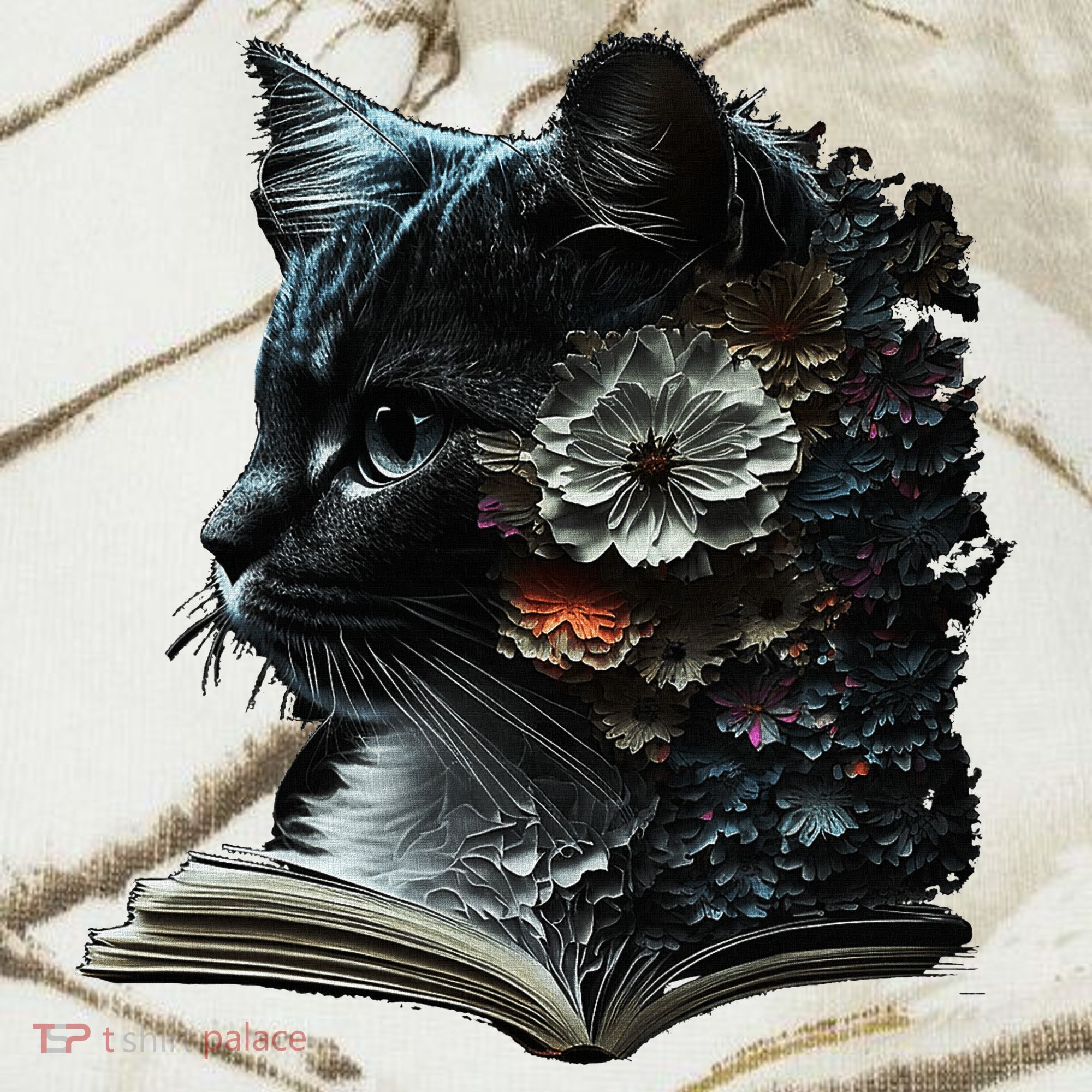 Cat Art Book Cat Motif Flowers Cat Kati Licensed 12" Camo Cuffed Beanie