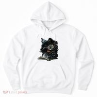 Cat Art Book Cat Motif Flowers Cat Hoodie thumb 0