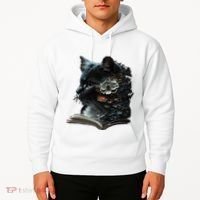 Cat Art Book Cat Motif Flowers Cat Hoodie thumb 2