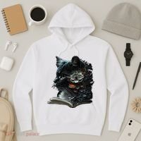 Cat Art Book Cat Motif Flowers Cat Hoodie thumb 3