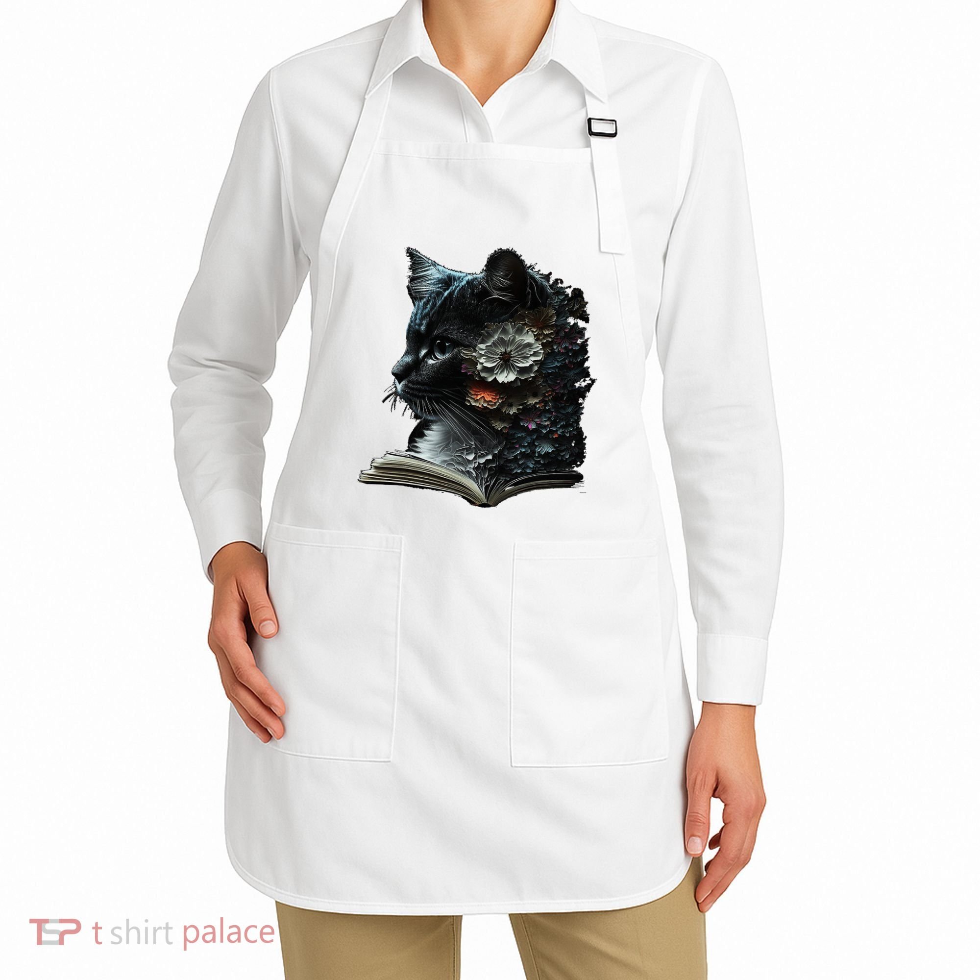 Cat Art Book Cat Motif Flowers Cat Apron