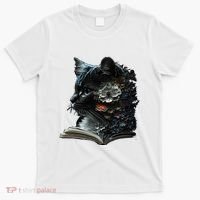 Cat Art Book Cat Motif Flowers Cat T-Shirt thumb 0