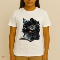 Cat Art Book Cat Motif Flowers Cat T-Shirt thumb 4