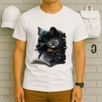 Cat Art Book Cat Motif Flowers Cat T-Shirt thumb 6