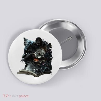 Cat Art Book Cat Motif Flowers Cat Button