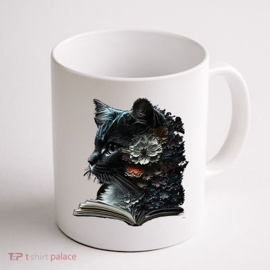 Cat Art Book Cat Motif Flowers Cat Coffee Mug back