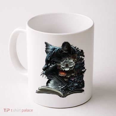 Cat Art Book Cat Motif Flowers Cat Coffee Mug
