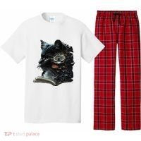 Cat Art Book Cat Motif Flowers Cat Pajama Set thumb 0