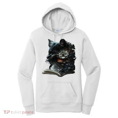 Cat Art Book Cat Motif Flowers Cat Women's Hoodie