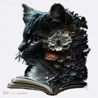 Cat Art Book Cat Motif Flowers Cat Women's Hoodie thumb 2