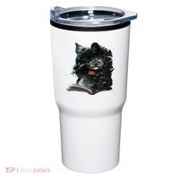Cat Art Book Cat Motif Flowers Cat Tumbler thumb 0