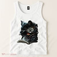 Cat Art Book Cat Motif Flowers Cat Tank Top thumb 2