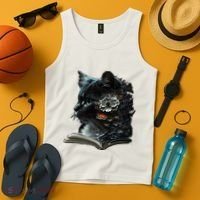 Cat Art Book Cat Motif Flowers Cat Tank Top thumb 4