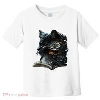 Cat Art Book Cat Motif Flowers Cat Toddler T-Shirt thumb 0
