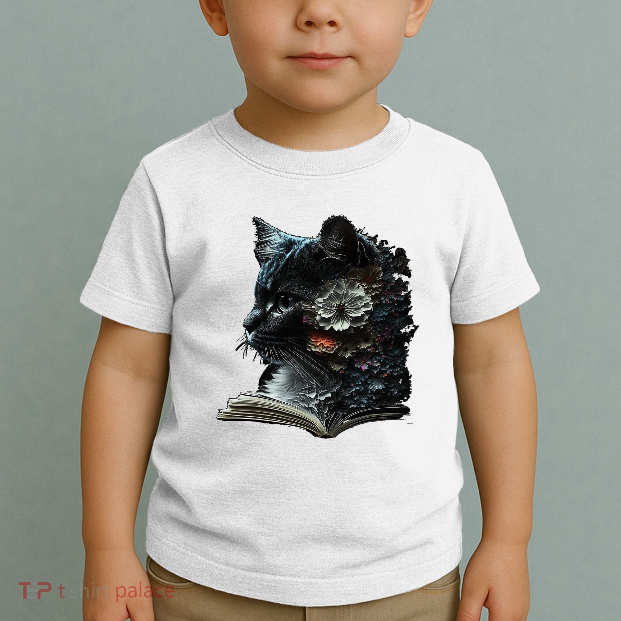 Cat Art Book Cat Motif Flowers Cat Toddler T-Shirt