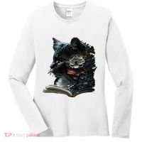 Cat Art Book Cat Motif Flowers Cat Women's Long Sleeve Shirt thumb 0