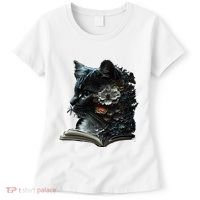 Cat Art Book Cat Motif Flowers Cat Women's T-Shirt thumb 0