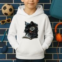 Cat Art Book Cat Motif Flowers Cat Kids Hoodie thumb 2