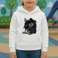 Cat Art Book Cat Motif Flowers Cat Kids Hoodie thumb 3