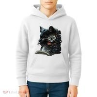 Cat Art Book Cat Motif Flowers Cat Kids Hoodie thumb 4