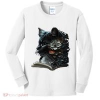Cat Art Book Cat Motif Flowers Cat Kids Long Sleeve Shirt thumb 0