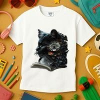Cat Art Book Cat Motif Flowers Cat Kids T-Shirt thumb 3
