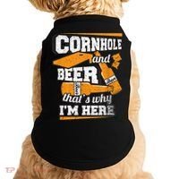 Cornhole And Beer That's Why I'm Here Funny Cornhole Doggie Tank thumb 0