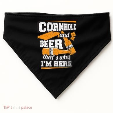 Cornhole And Beer That's Why I'm Here Funny Cornhole USA-Made Doggie Bandana