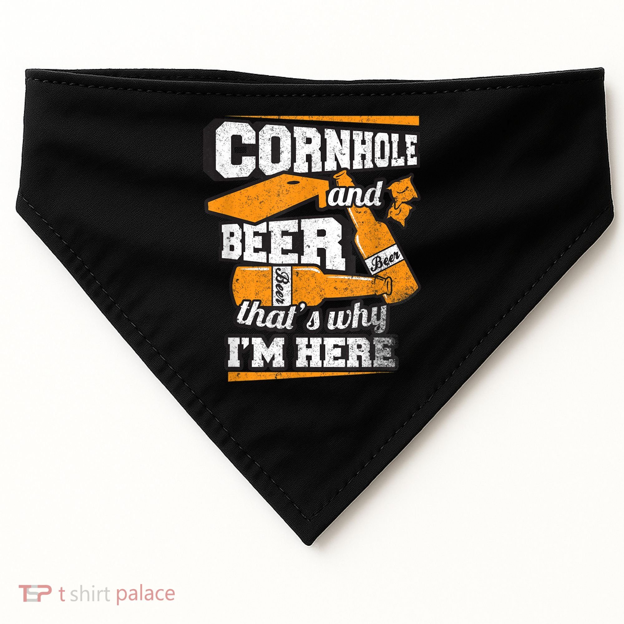 Cornhole And Beer That's Why I'm Here Funny Cornhole USA-Made Doggie Bandana