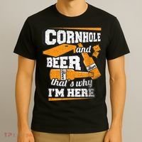 Cornhole And Beer That's Why I'm Here Funny Cornhole T-Shirt thumb 3