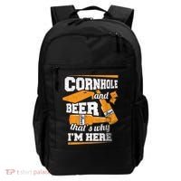 Cornhole And Beer That's Why I'm Here Funny Cornhole Backpack thumb 0